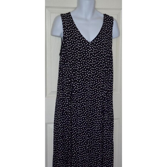 Coldwater Creek Women's Maxi Dress Navy white Polka dot size 1X - Picture 3 of 7